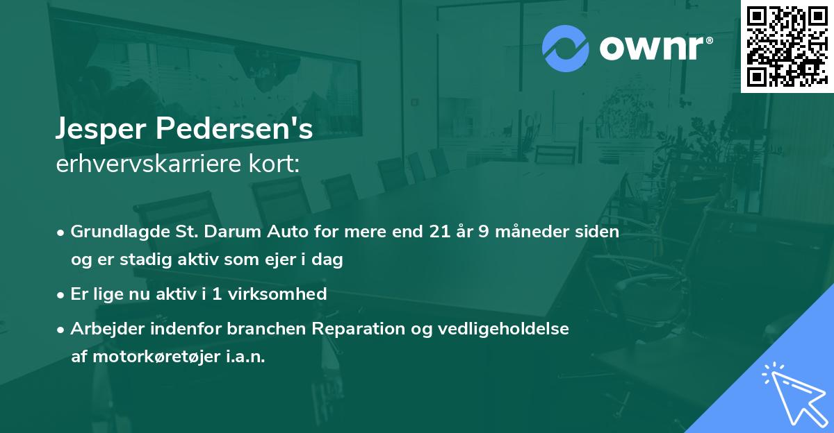 Jesper Pedersen's erhvervskarriere kort