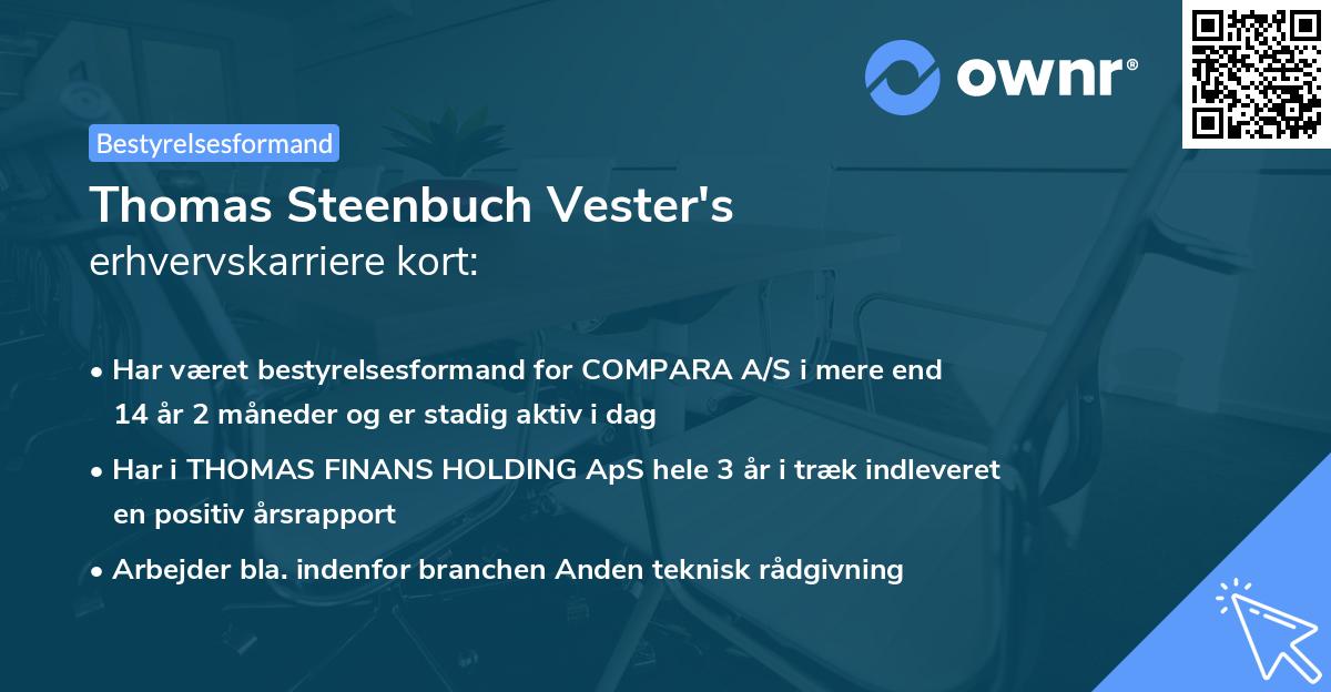 Thomas Steenbuch Vester's erhvervskarriere kort