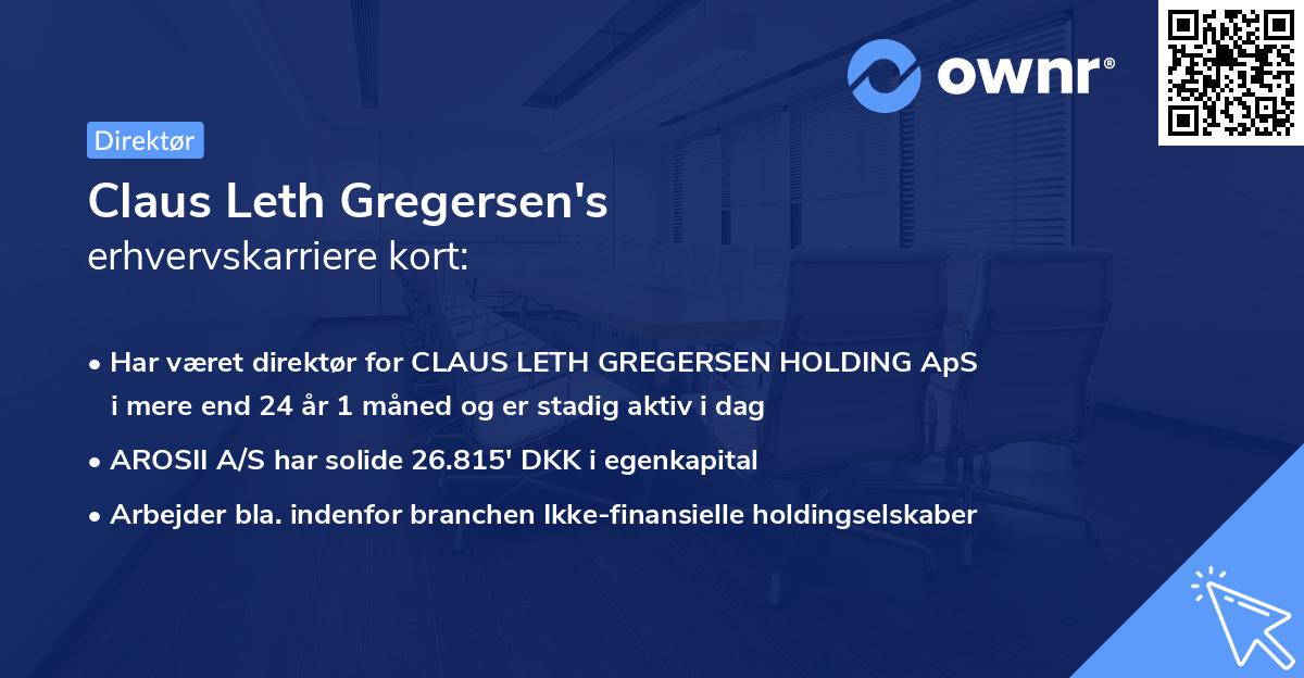 Claus Leth Gregersen's erhvervskarriere kort