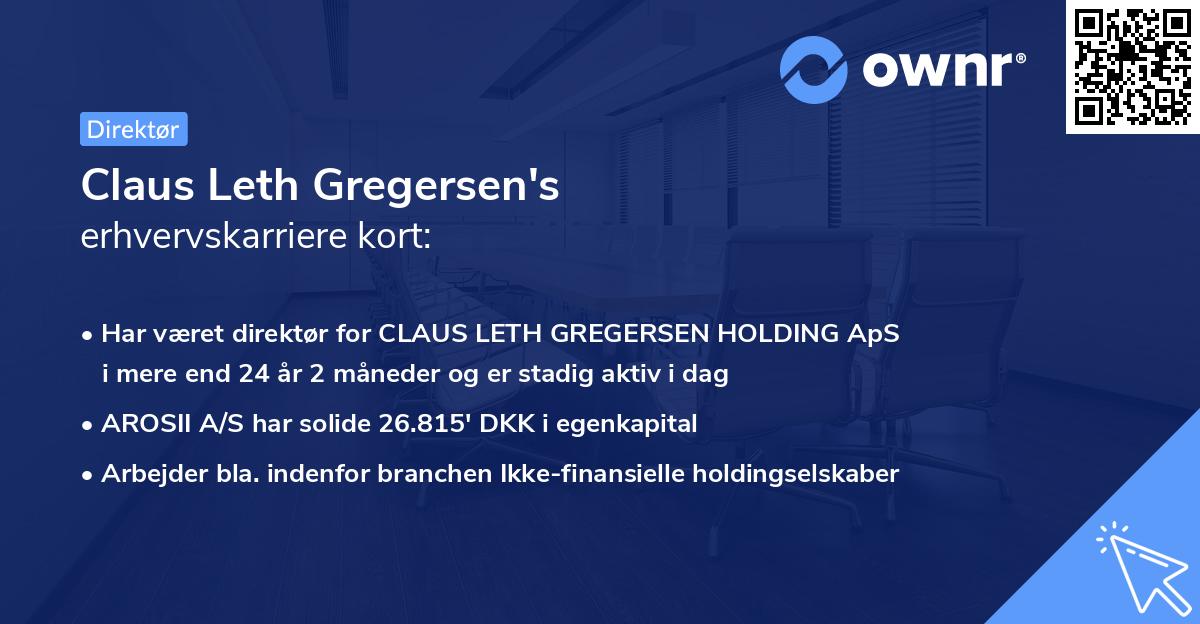 Claus Leth Gregersen's erhvervskarriere kort