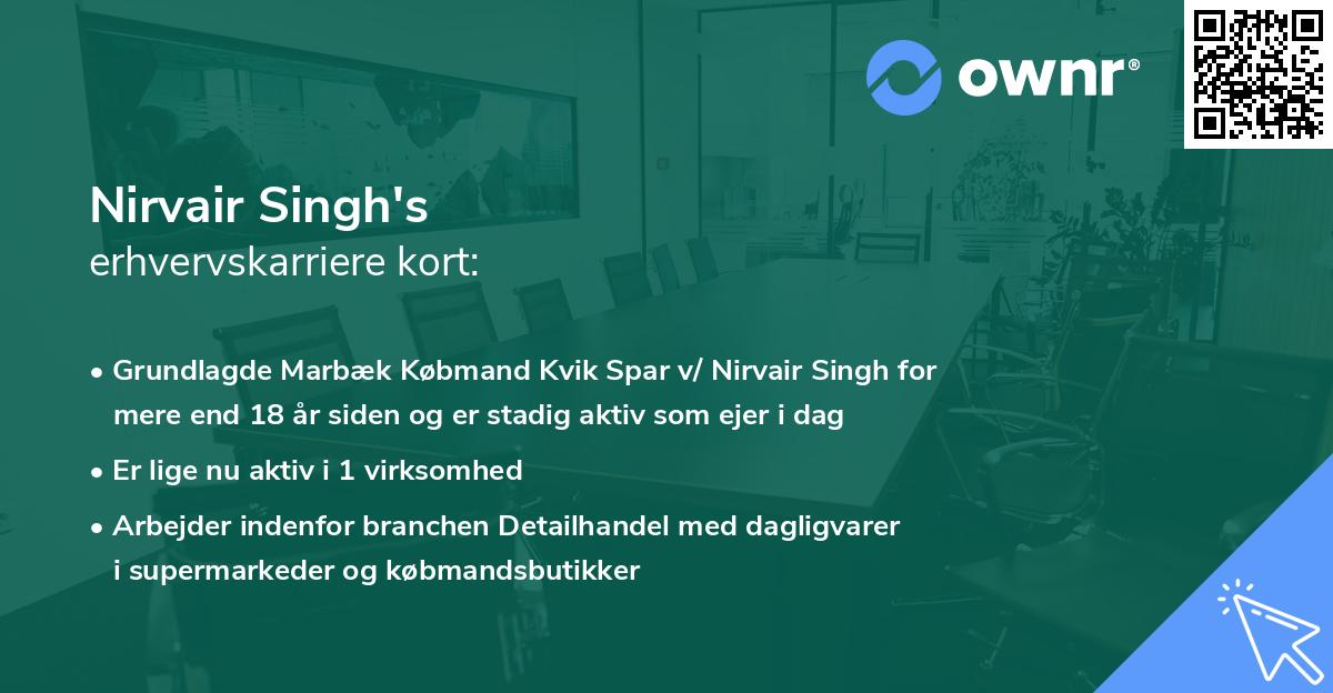 Nirvair Singh's erhvervskarriere kort