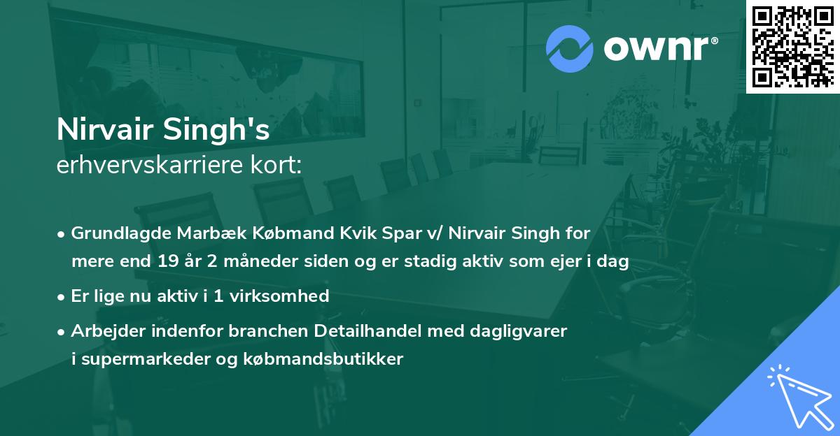 Nirvair Singh's erhvervskarriere kort