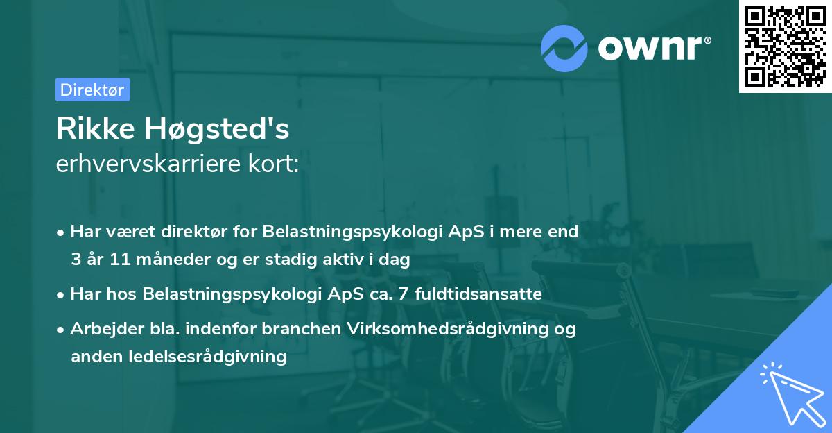 Rikke Høgsted's erhvervskarriere kort