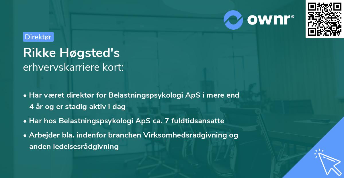 Rikke Høgsted's erhvervskarriere kort
