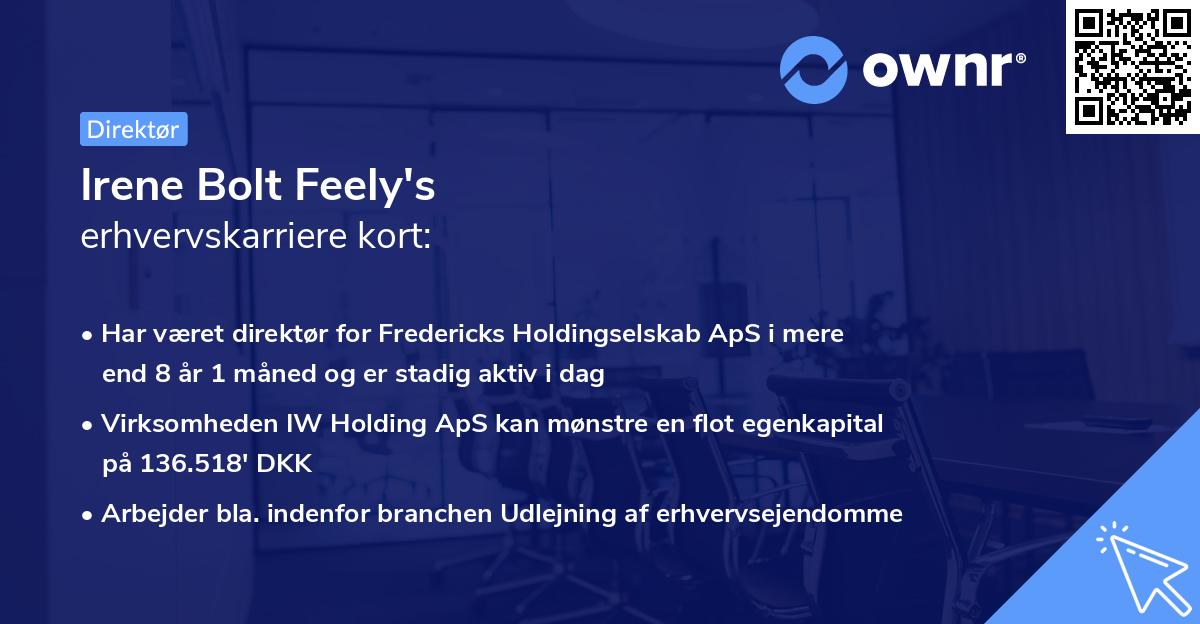 Irene Bolt Feely's erhvervskarriere kort