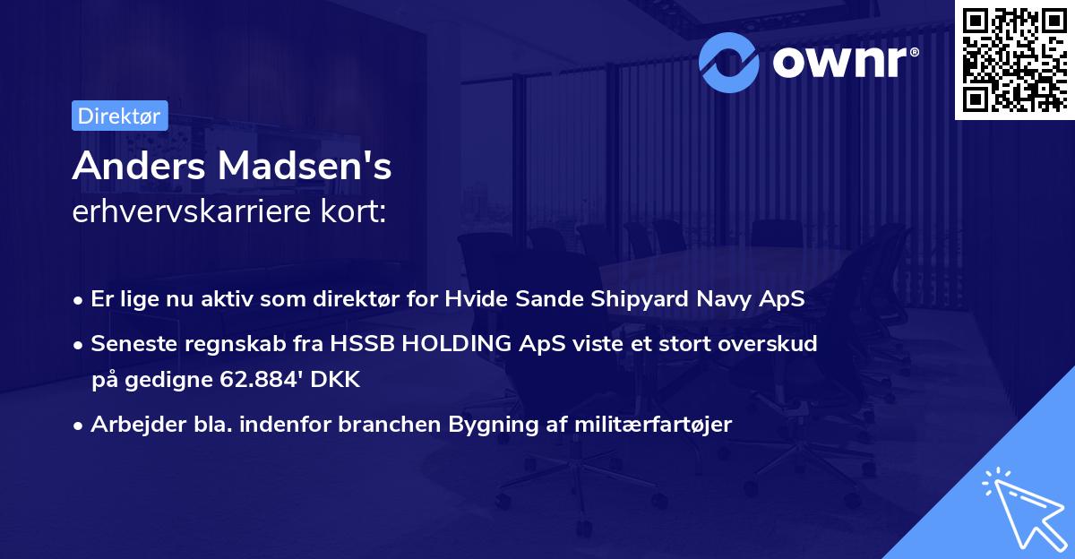Anders Madsen's erhvervskarriere kort