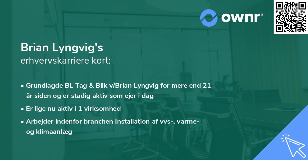 Brian Lyngvig's erhvervskarriere kort