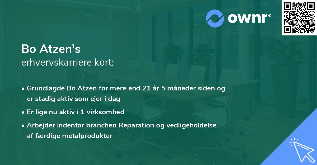 Bo Atzen's erhvervskarriere kort