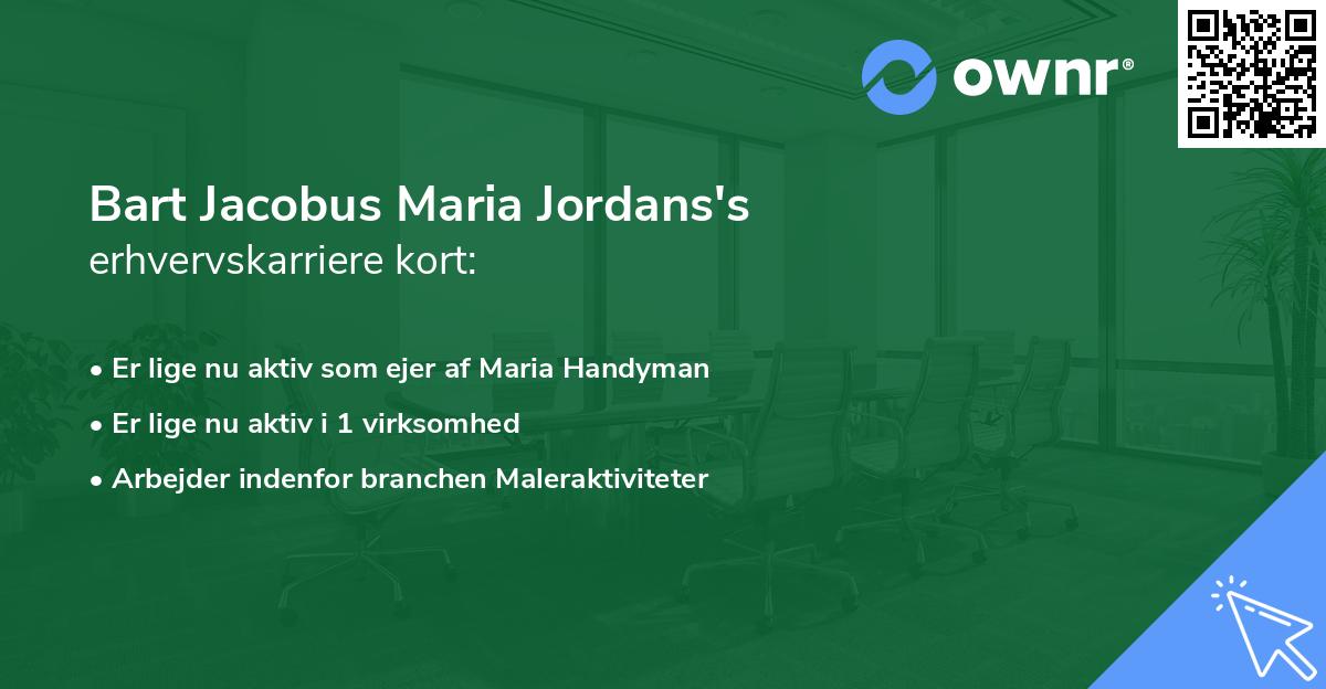 Bart Jacobus Maria Jordans's erhvervskarriere kort