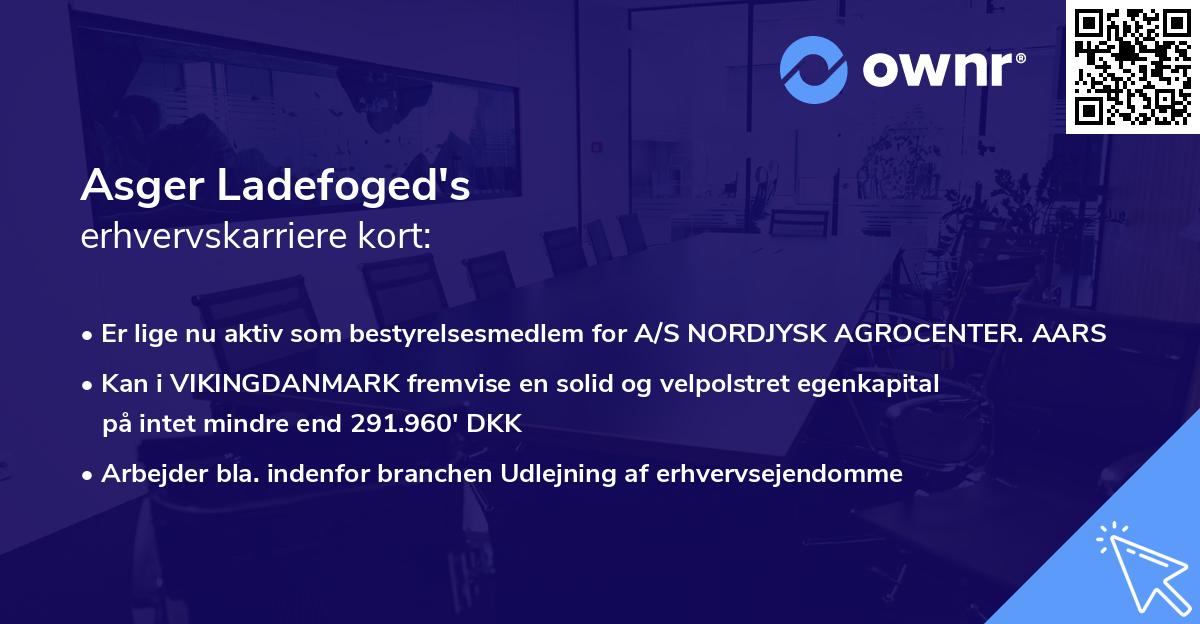 Asger Ladefoged's erhvervskarriere kort