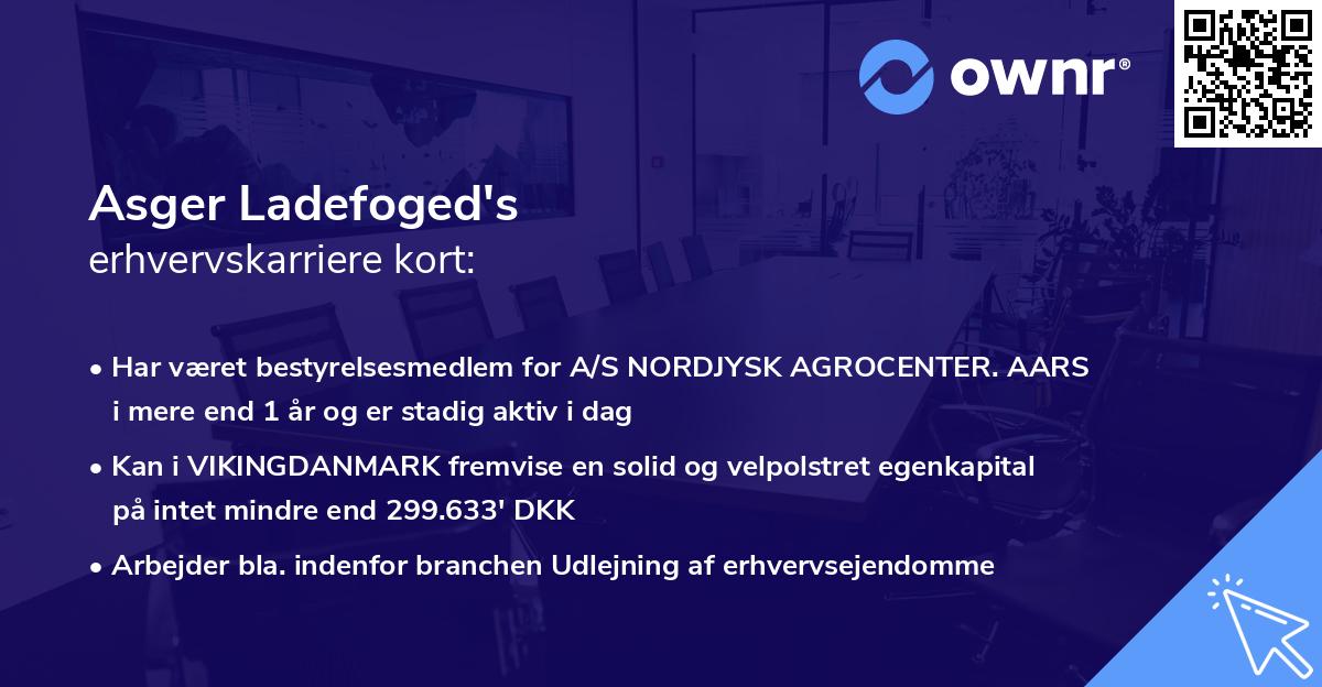 Asger Ladefoged's erhvervskarriere kort