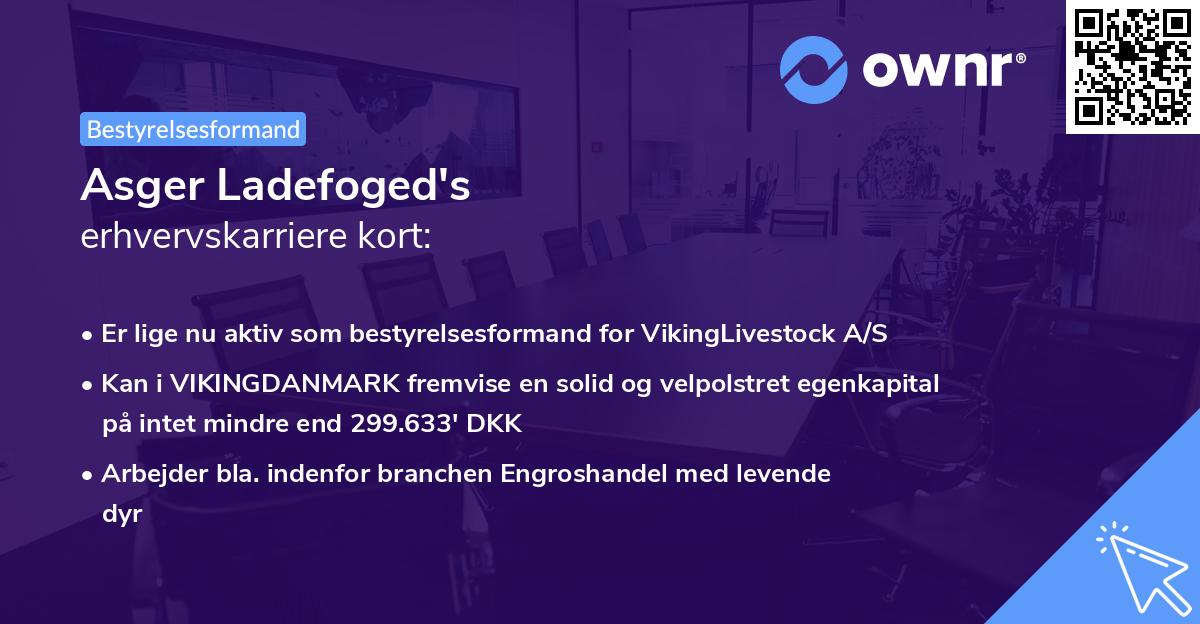 Asger Ladefoged's erhvervskarriere kort