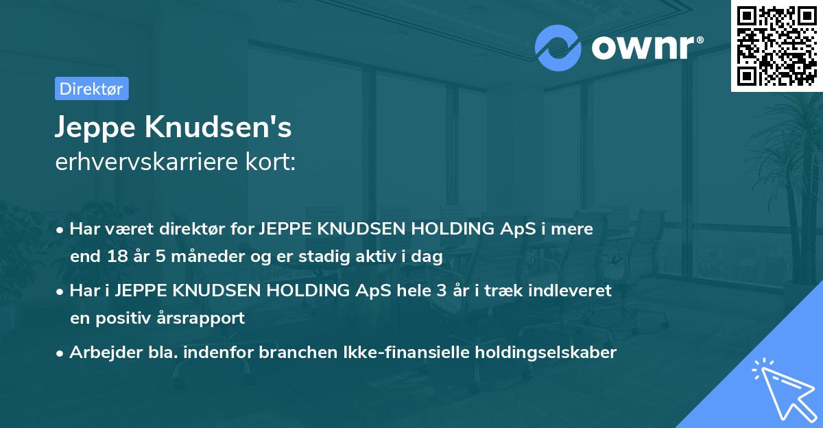 Jeppe Knudsen's erhvervskarriere kort