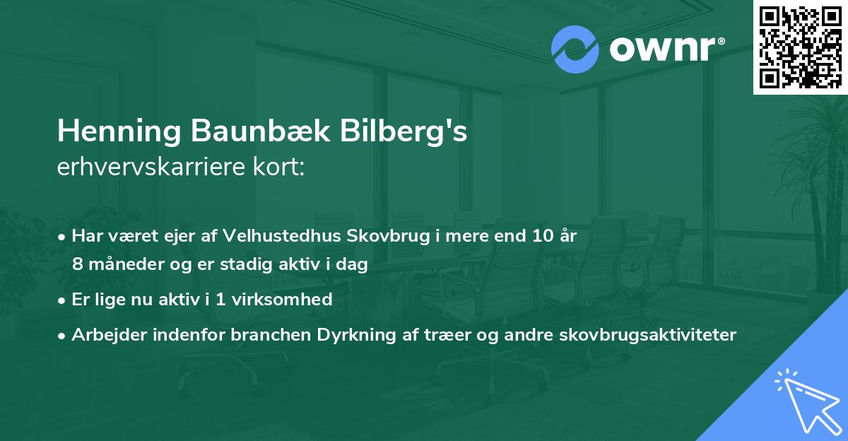Henning Baunbæk Bilberg's erhvervskarriere kort