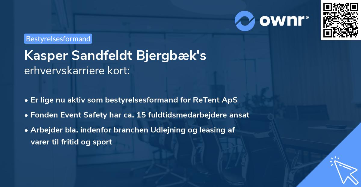 Kasper Sandfeldt Bjergbæk's erhvervskarriere kort