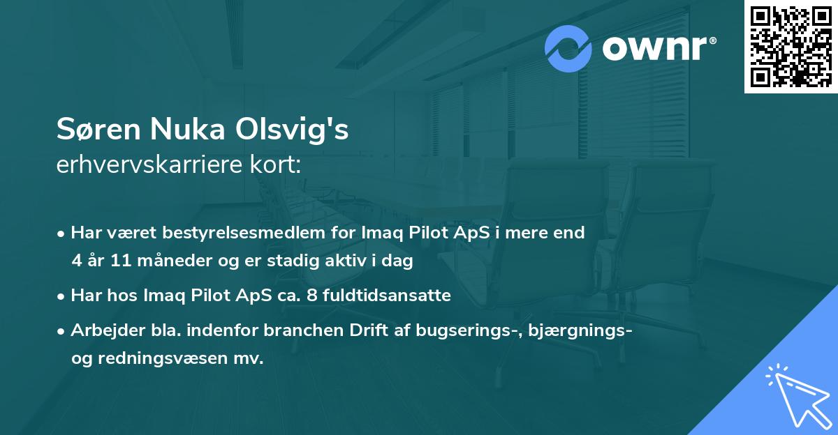 Søren Nuka Olsvig's erhvervskarriere kort