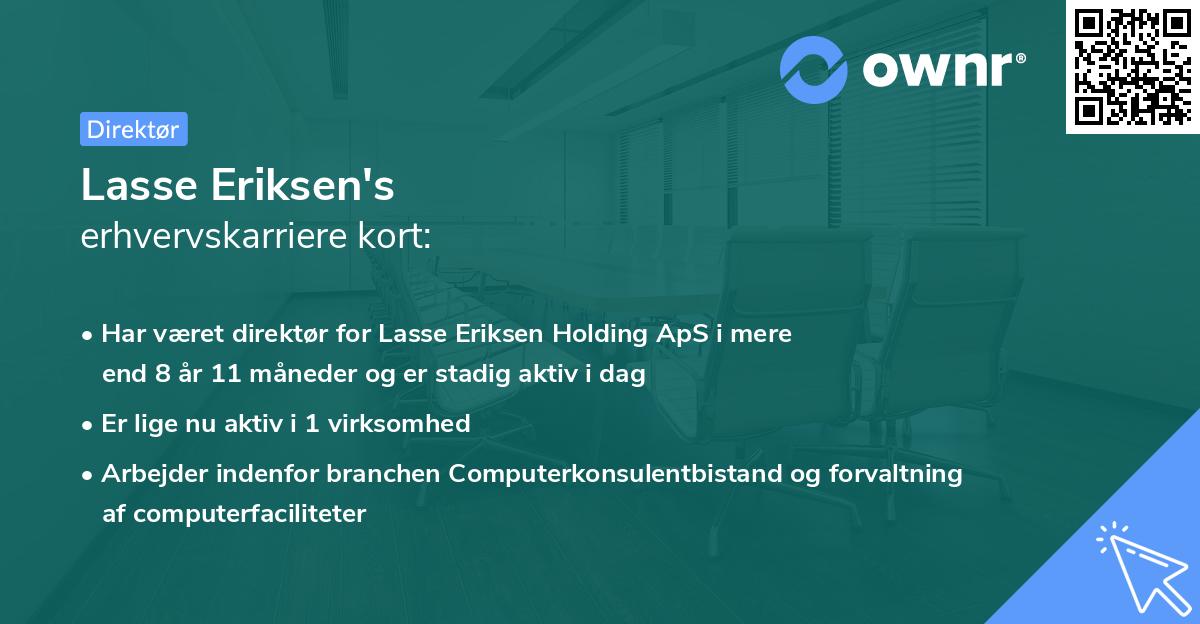 Lasse Eriksen's erhvervskarriere kort
