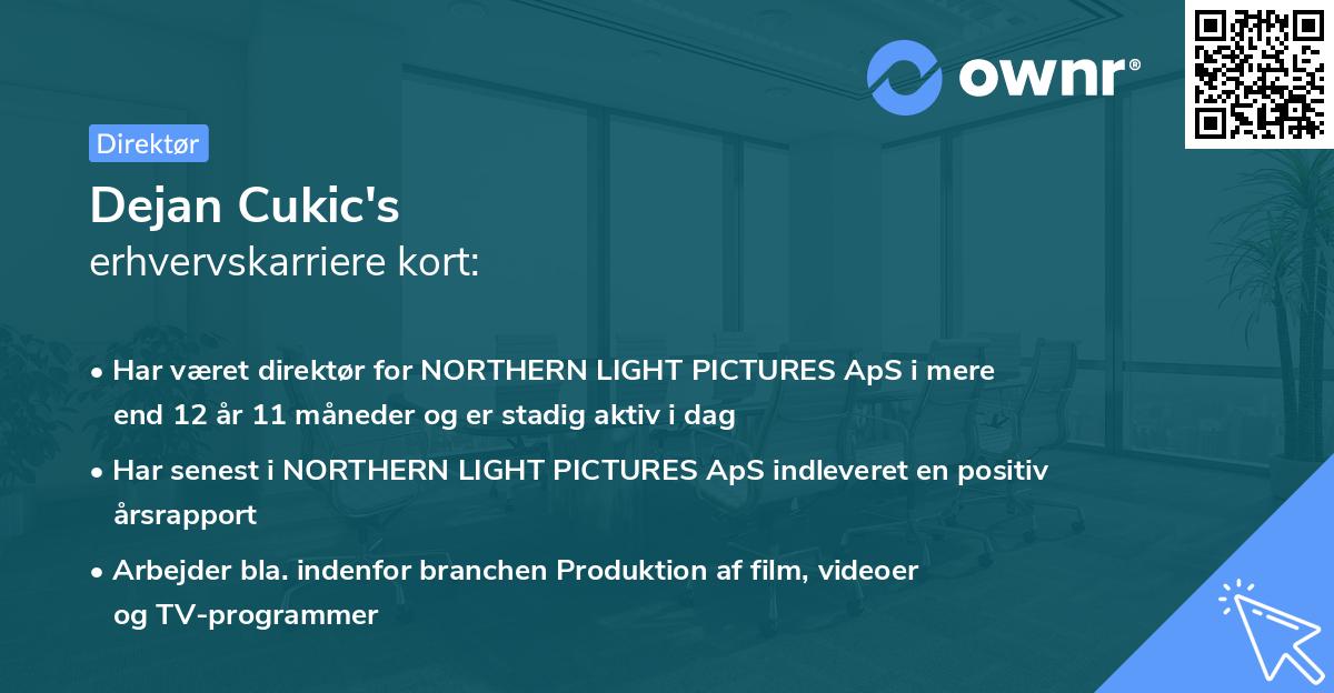 Dejan Cukic's erhvervskarriere kort