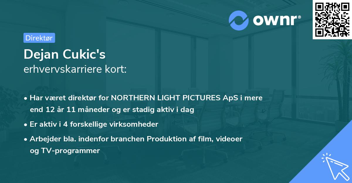 Dejan Cukic's erhvervskarriere kort