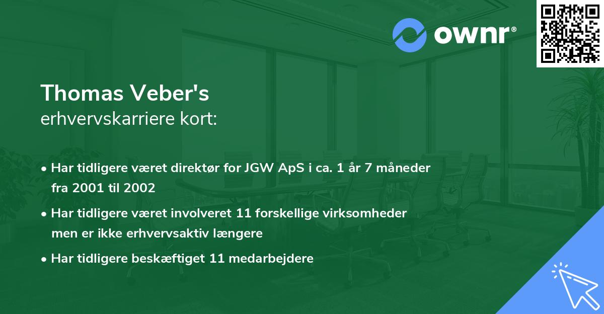 Thomas Veber's erhvervskarriere kort