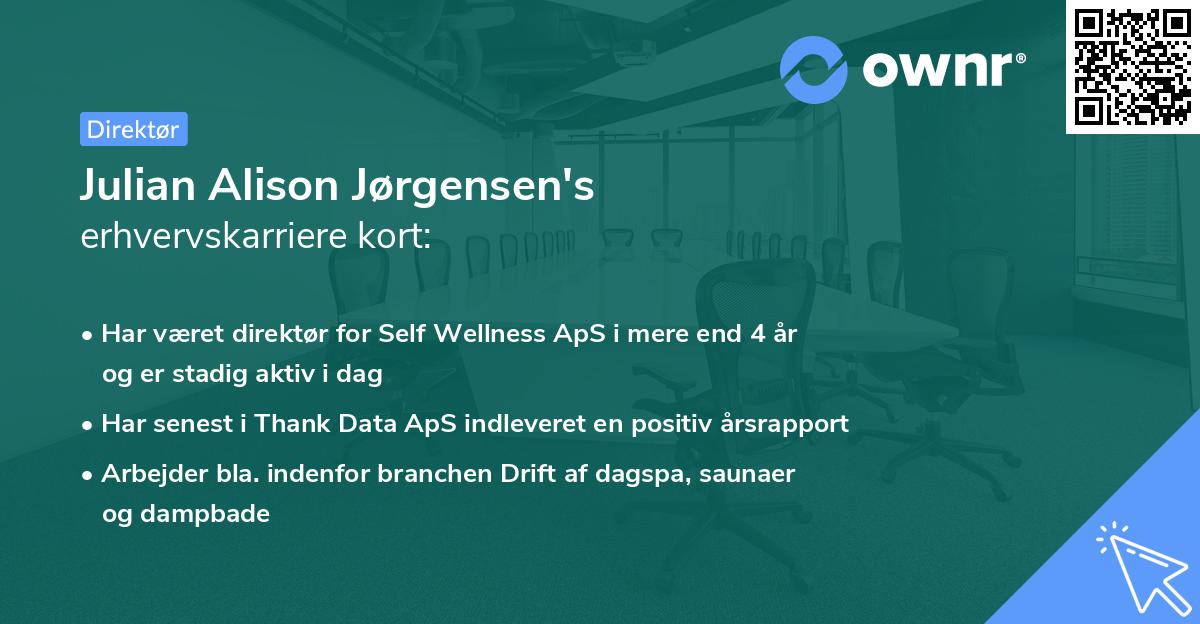 Julian Alison Jørgensen's erhvervskarriere kort