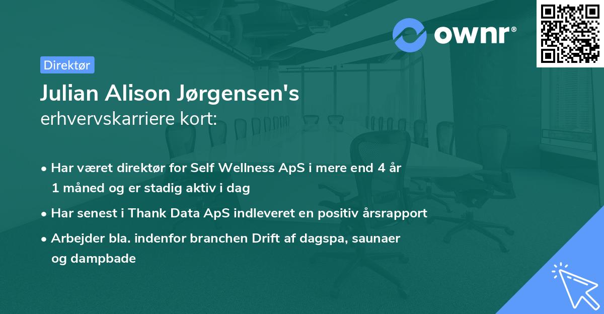 Julian Alison Jørgensen's erhvervskarriere kort