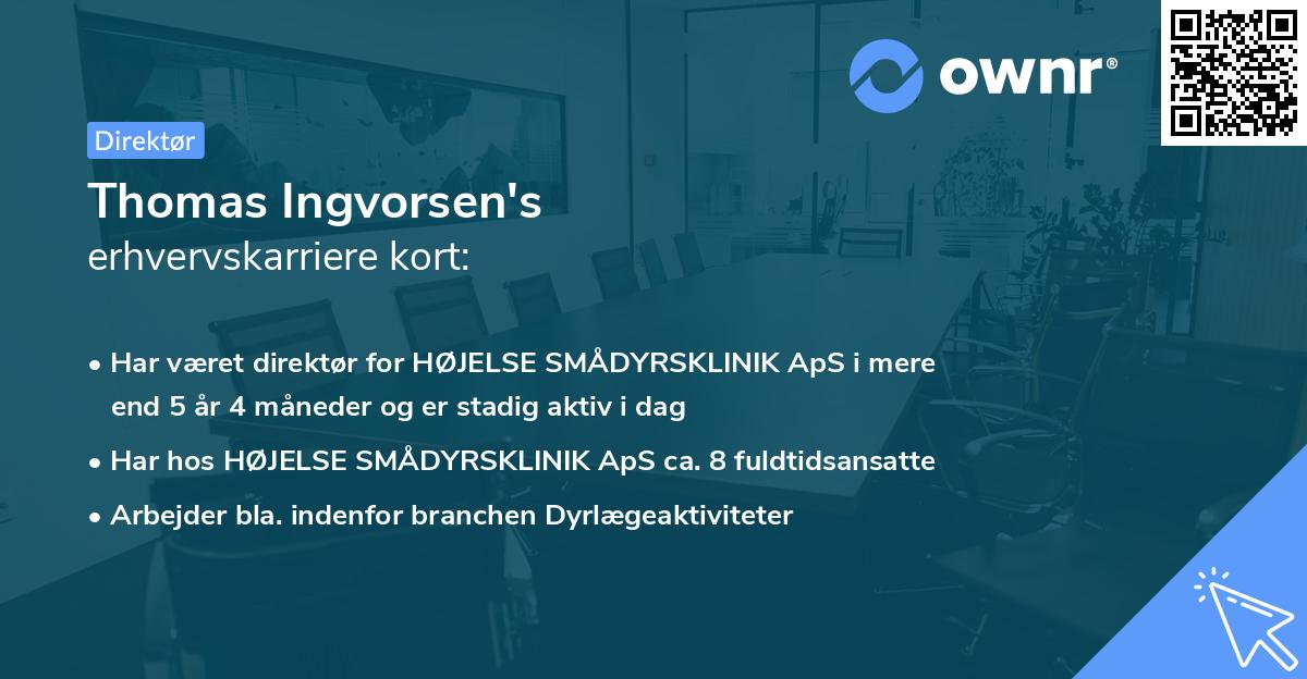 Thomas Ingvorsen's erhvervskarriere kort