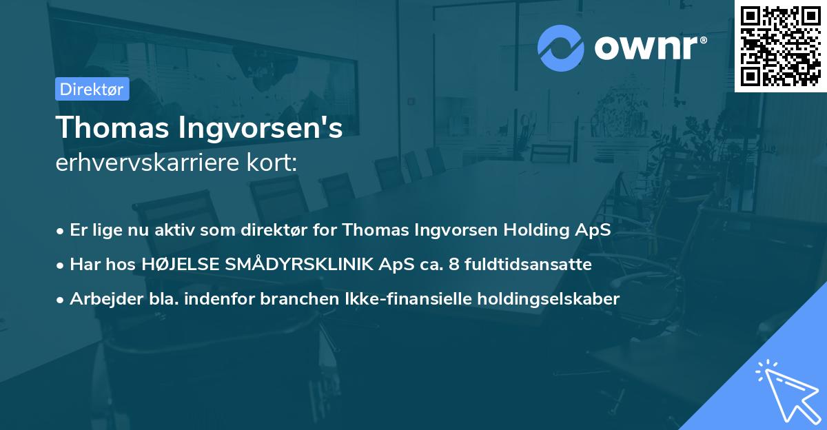 Thomas Ingvorsen's erhvervskarriere kort