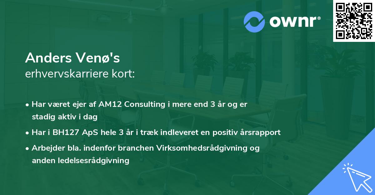 Anders Venø's erhvervskarriere kort