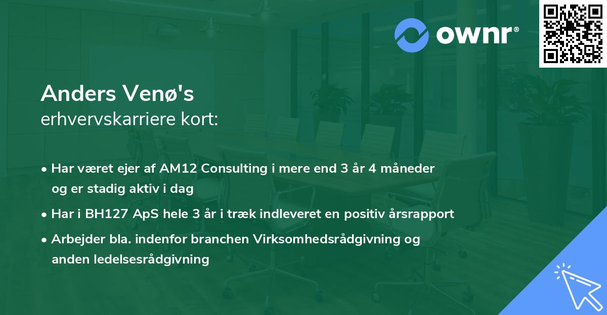 Anders Venø's erhvervskarriere kort