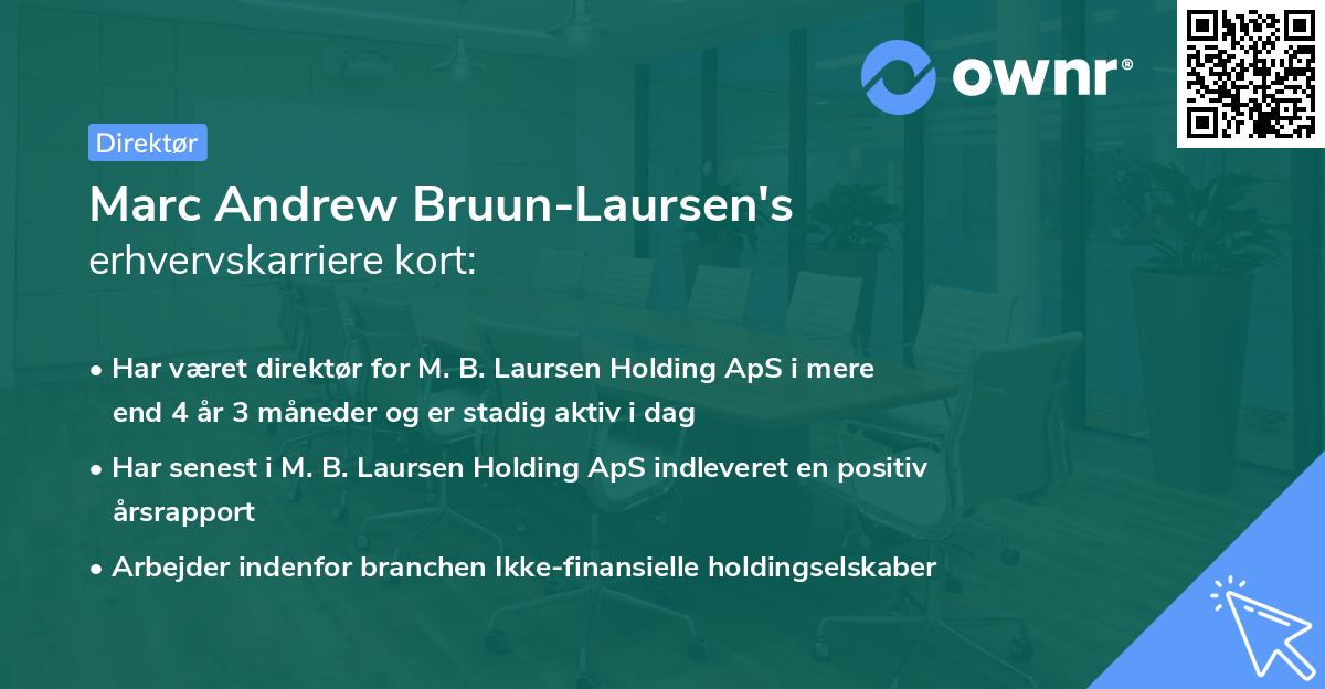 Marc Andrew Bruun-Laursen's erhvervskarriere kort