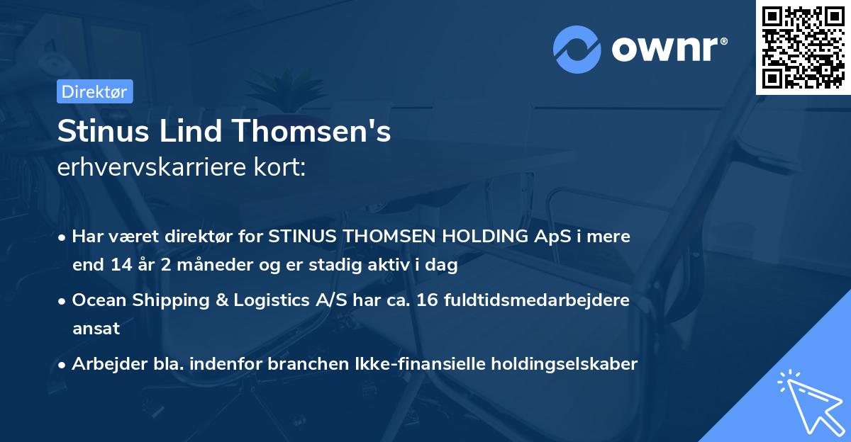 Stinus Lind Thomsen's erhvervskarriere kort