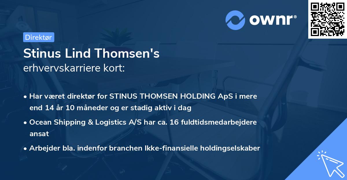 Stinus Lind Thomsen's erhvervskarriere kort