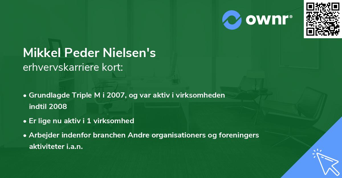Mikkel Peder Nielsen's erhvervskarriere kort