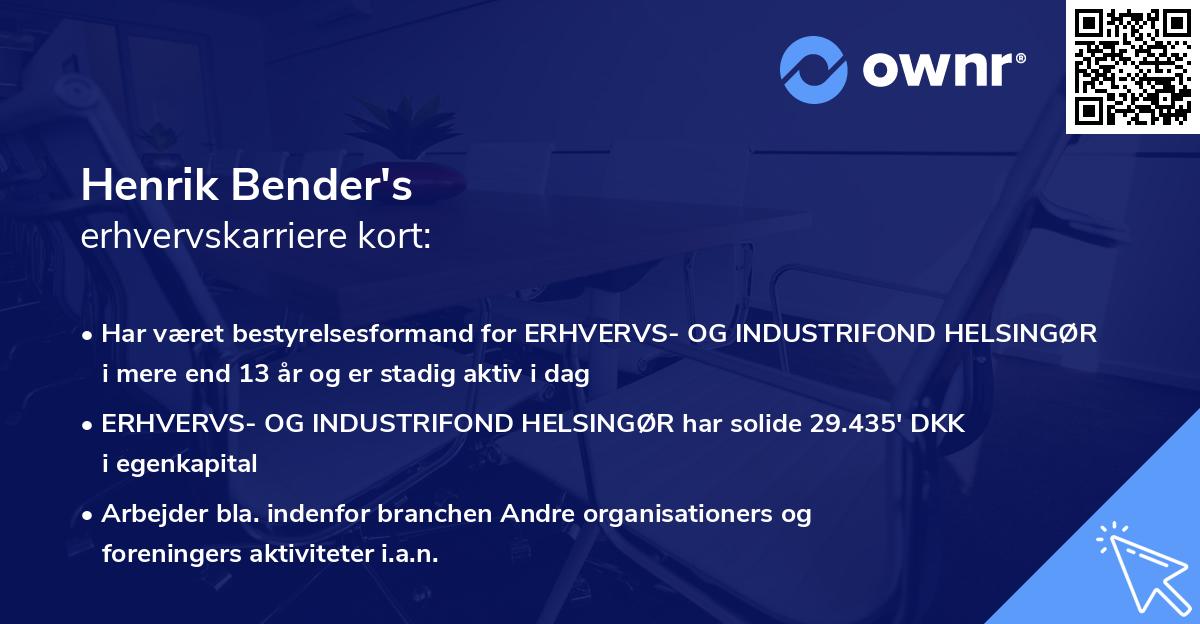 Henrik Bender's erhvervskarriere kort