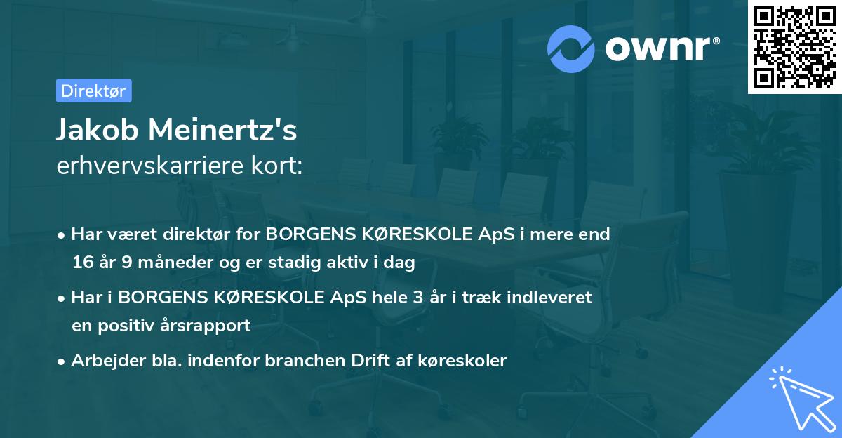 Jakob Meinertz's erhvervskarriere kort