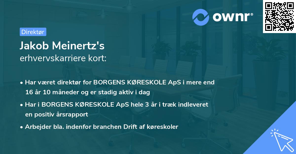 Jakob Meinertz's erhvervskarriere kort