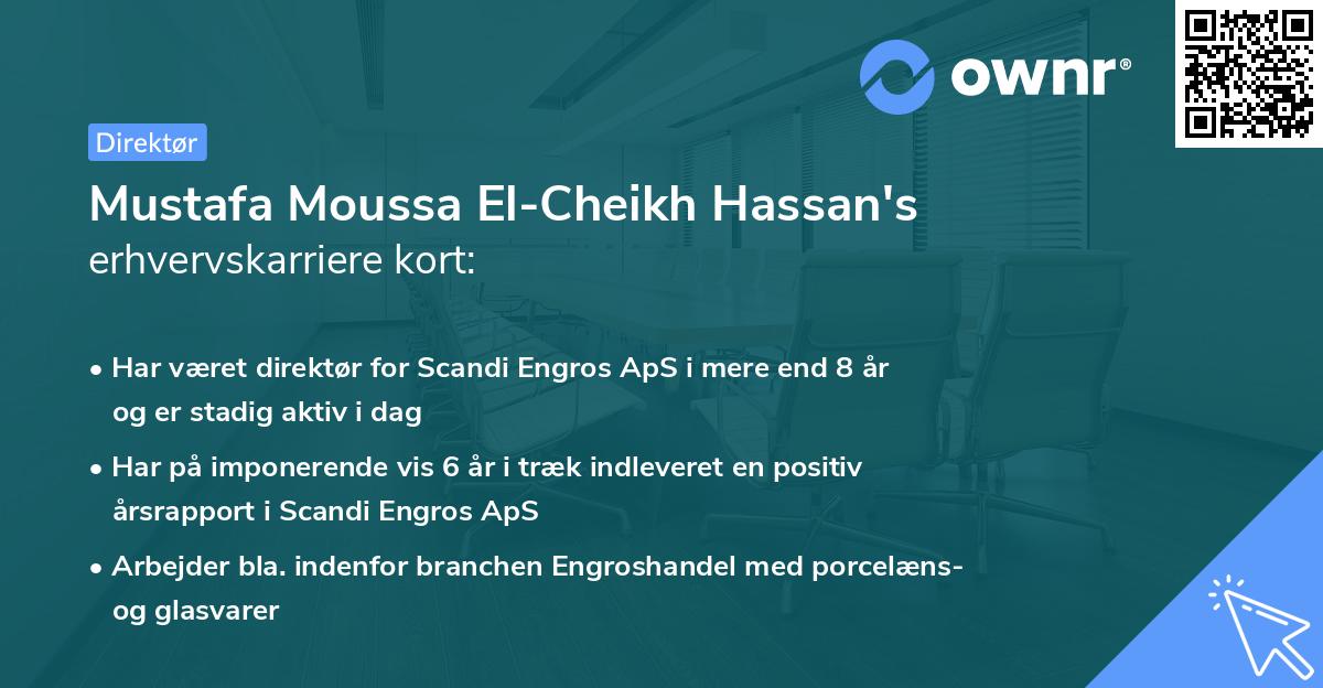 Mustafa Moussa El-Cheikh Hassan's erhvervskarriere kort