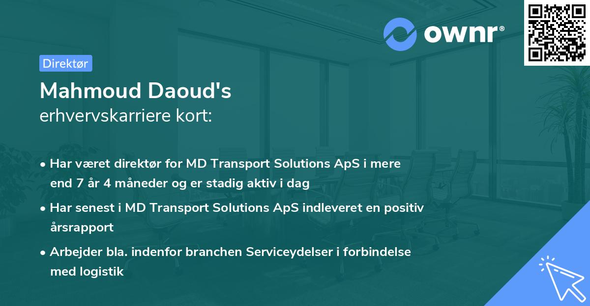Mahmoud Daoud's erhvervskarriere kort