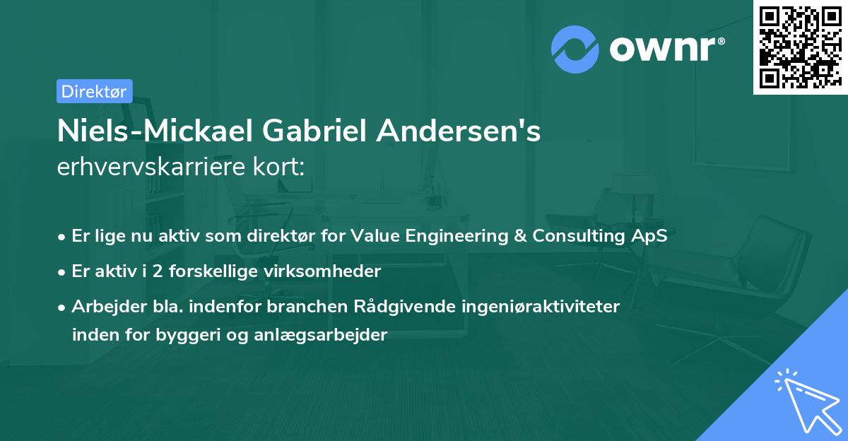 Niels-Mickael Gabriel Andersen's erhvervskarriere kort