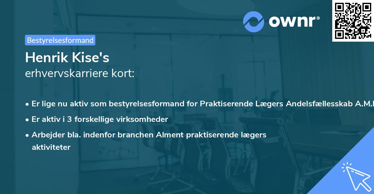 Henrik Kise's erhvervskarriere kort