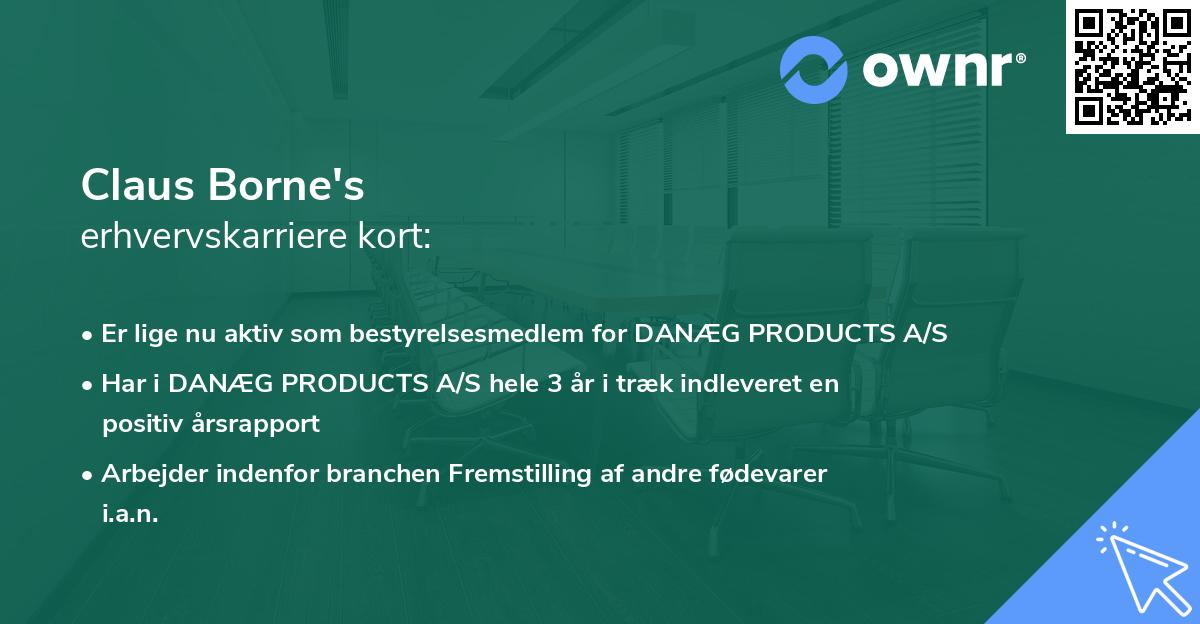 Claus Borne's erhvervskarriere kort