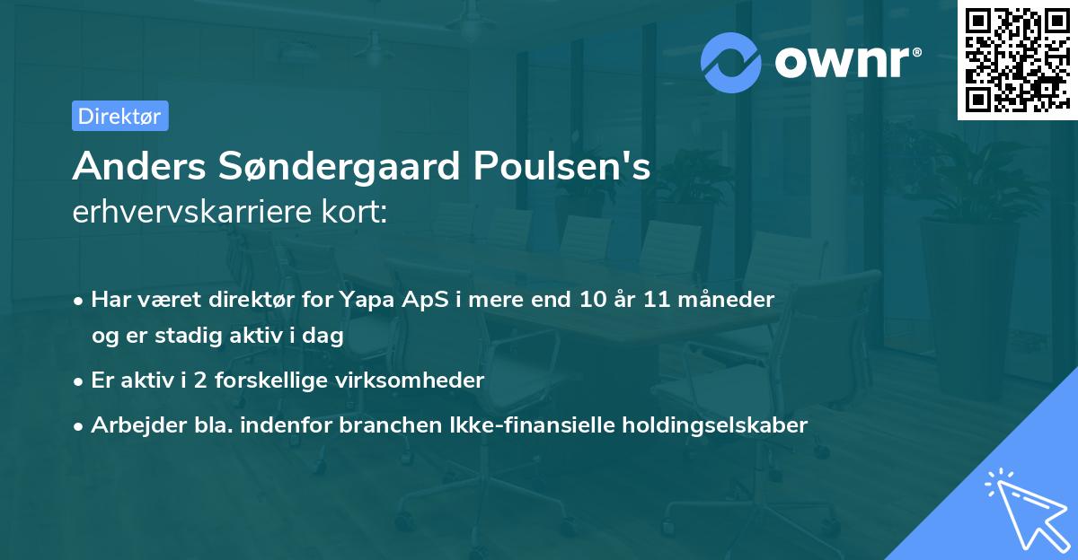 Anders Søndergaard Poulsen's erhvervskarriere kort