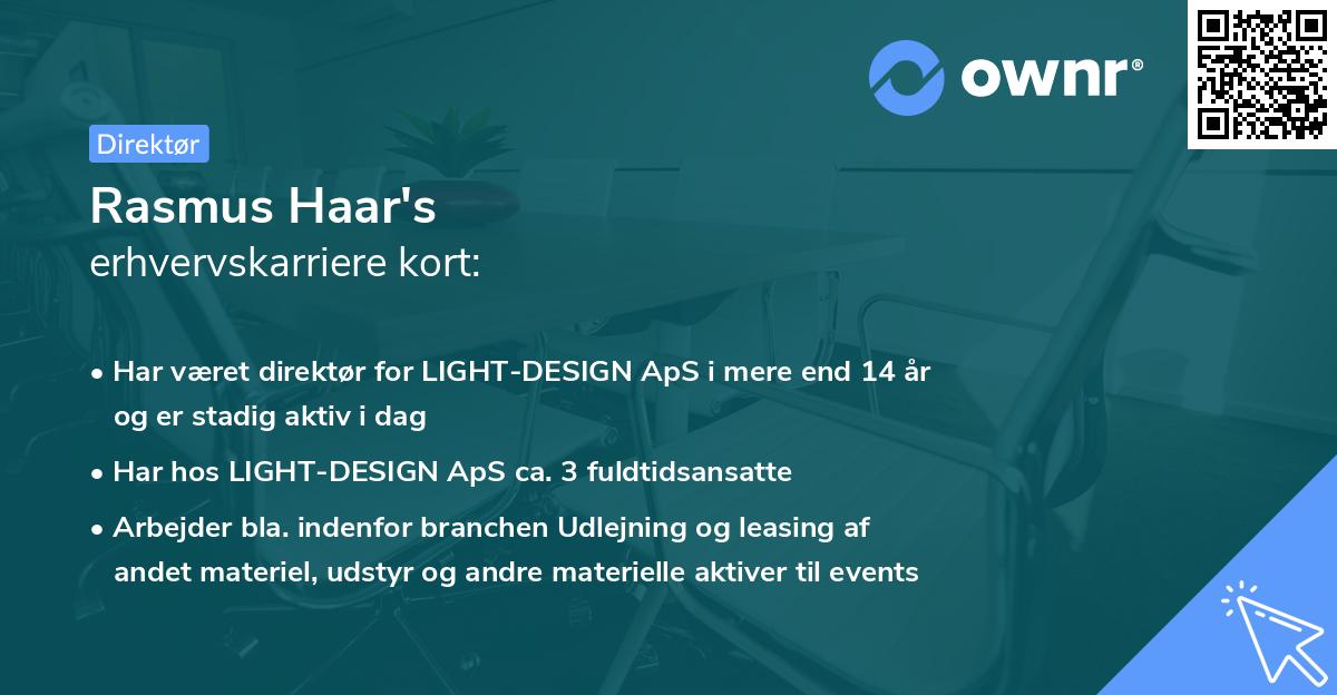 Rasmus Haar's erhvervskarriere kort