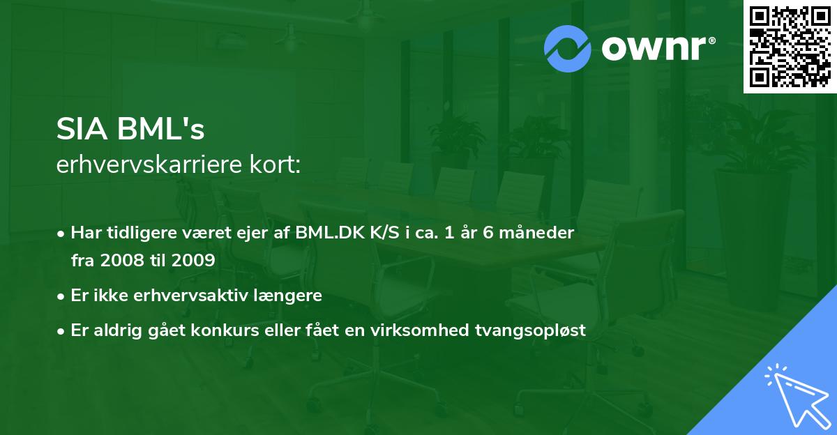SIA BML's erhvervskarriere kort