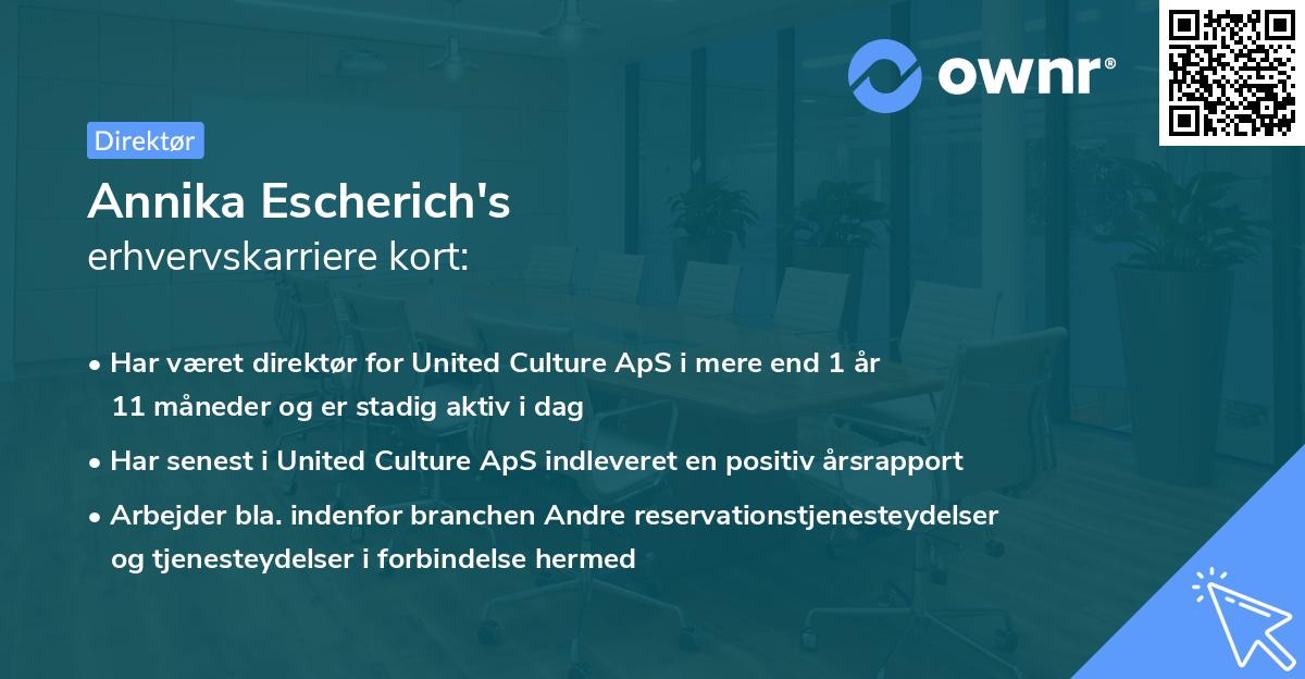 Annika Escherich's erhvervskarriere kort