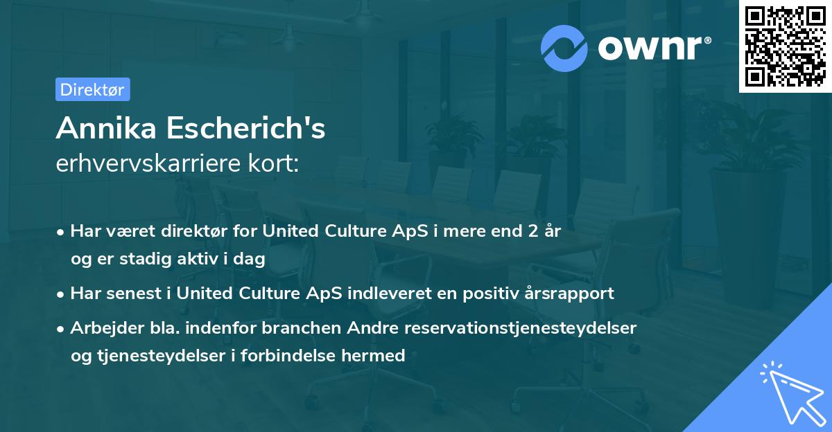 Annika Escherich's erhvervskarriere kort