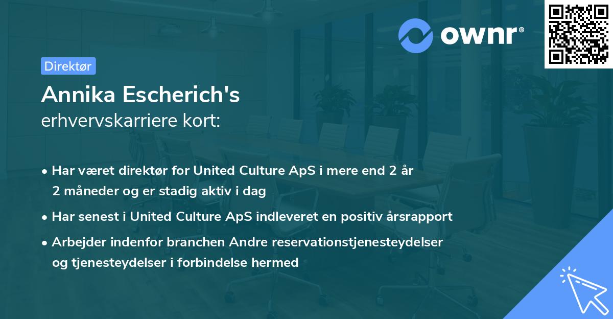 Annika Escherich's erhvervskarriere kort