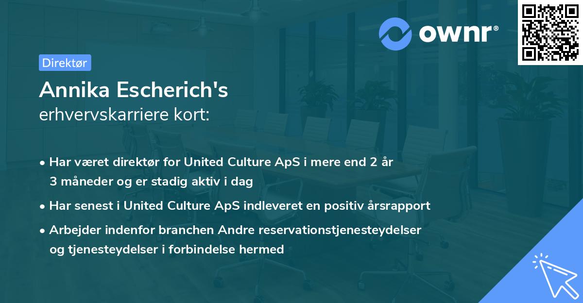 Annika Escherich's erhvervskarriere kort