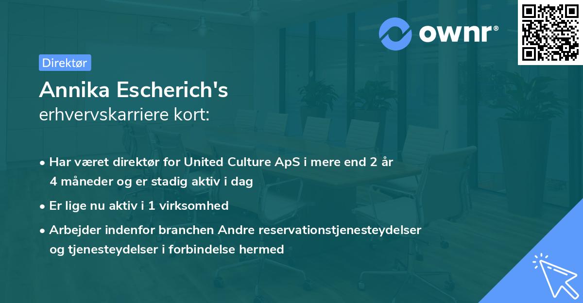 Annika Escherich's erhvervskarriere kort